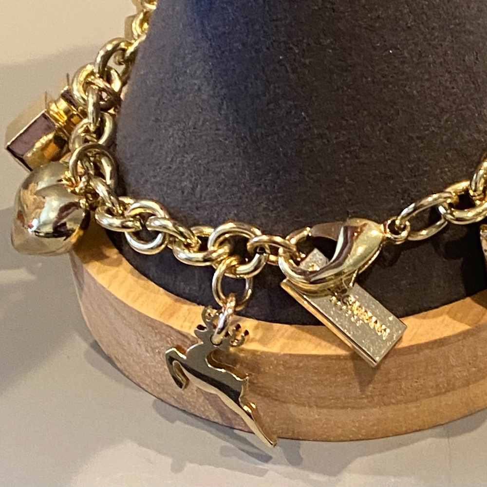 Dolce & Gabbana Gold Logo Perfume Bottle Charm Link Bracelet - Picture 9 of 16